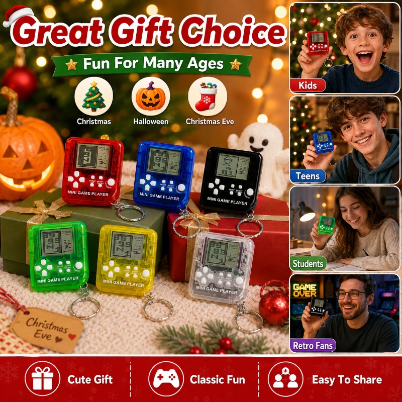 Gaming Console Keychain - Gantungan Kunci Konsol Game Mini Tetris,